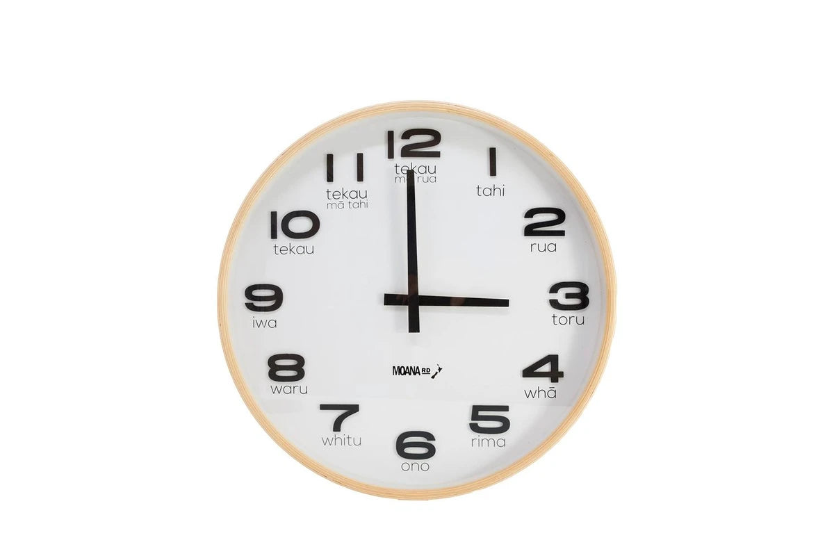 Moana Road Clock Te Reo Maori