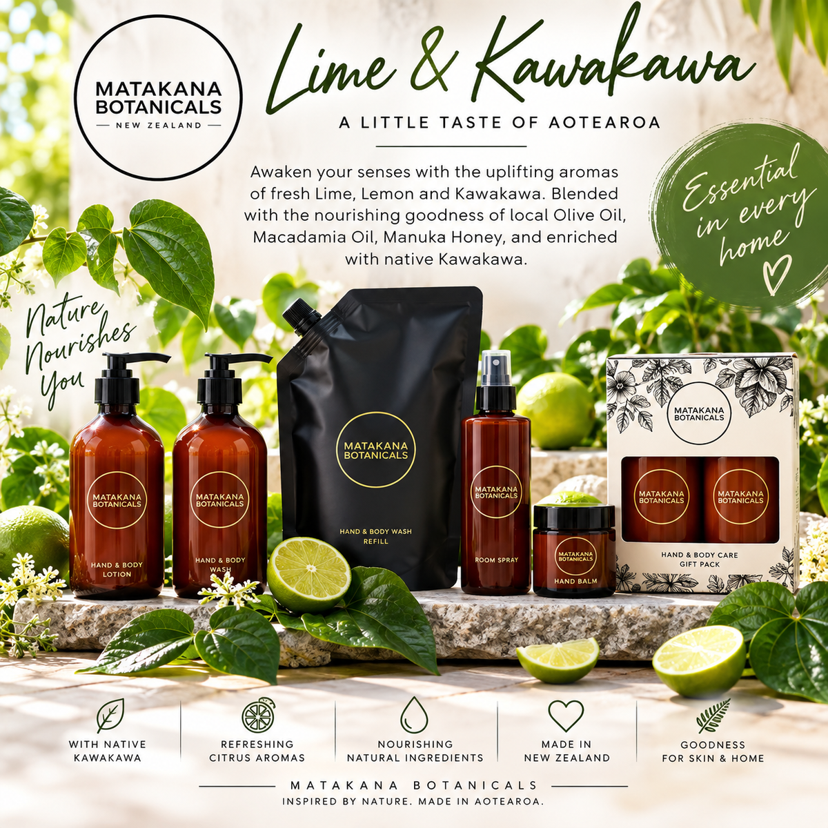Lime & Kawakawa Room Spray Pump - Matakana Botanicals **COMING SOON**