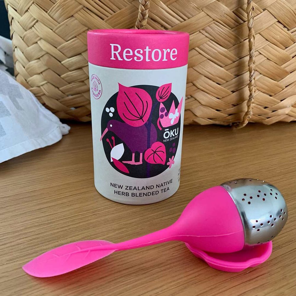 Oku Tea and Stainless Steel Leaf Infuser