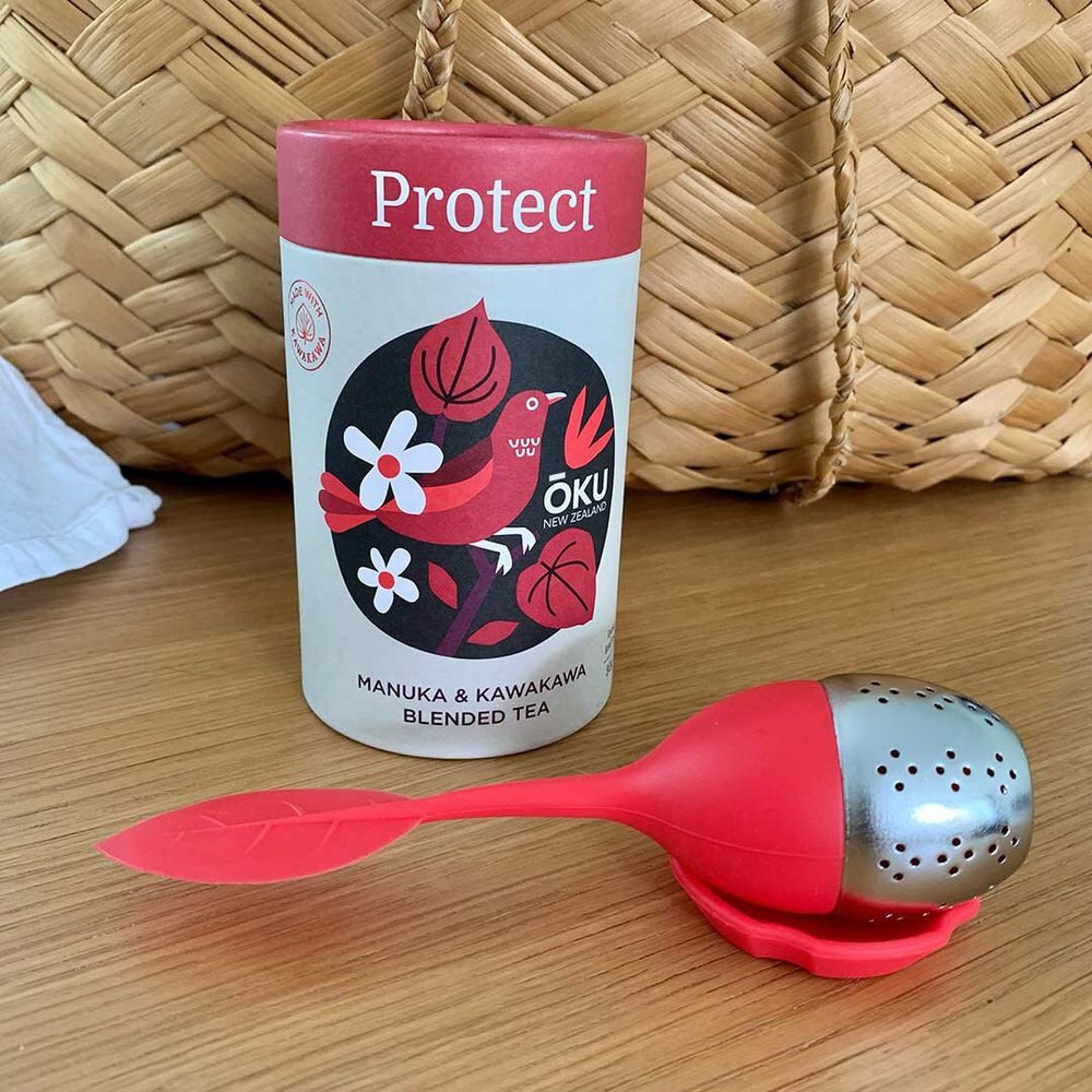 Oku Tea and Stainless Steel Leaf Infuser