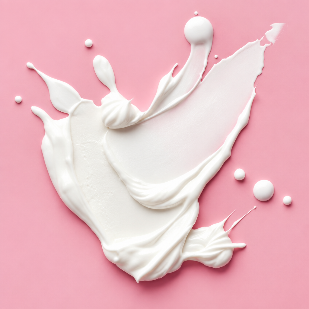 Cream texture on a pink background