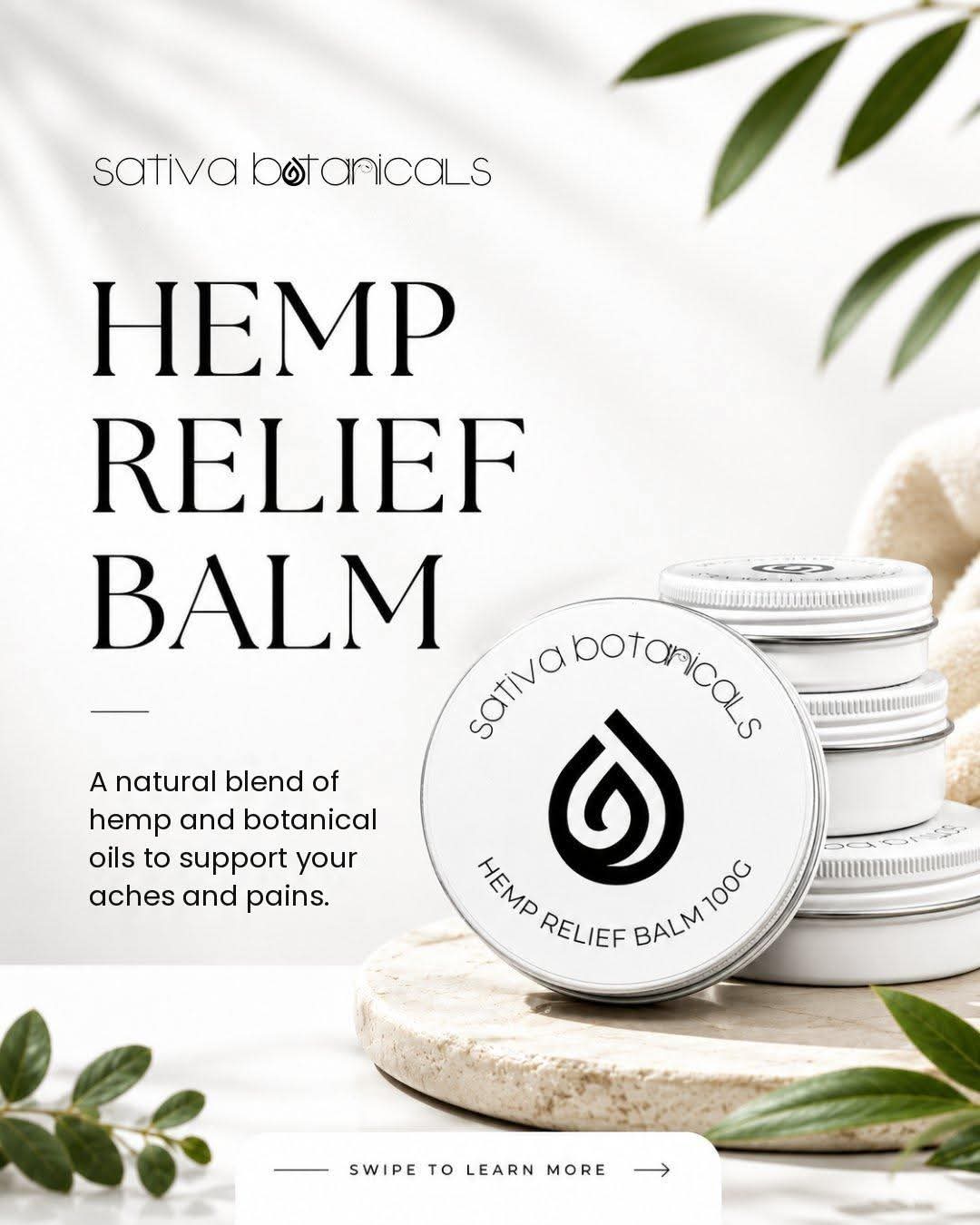 Sativa Botanicals Hemp Relief Balm for Aches & Pains